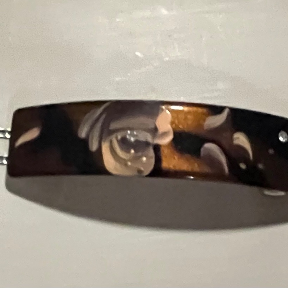 Beautiful Vintage  Brown Embellished Barrette